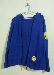 Rich Blue sweater hoddie with zip