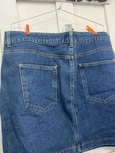 Denim mini skirt for plus size women