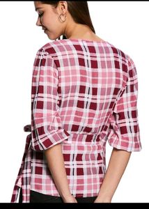 Chic Plaid Wrap Top