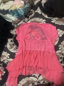 Chic Pink Layered Tunic Top