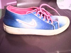 Blue &amp; Pink Denim Sneakers