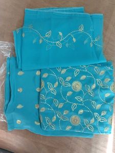 Blue Unstitched sequins Embroidered with dupatta