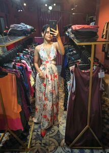 Stunning Tropical Print Maxi Dress