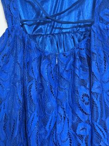 Elegant Royal Blue Lace Dress