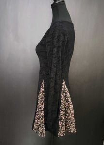 Black Lace Floral Insert Mini Dress