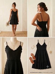 Black Tiered Ruffle Mini Dress