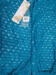 Teal Embellished Cardigan