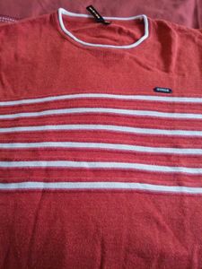 Striped Orange Pullover Sweater