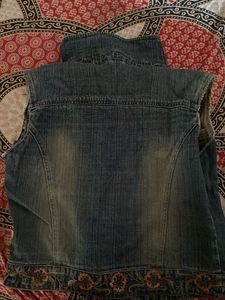 Embroidered Denim Vest