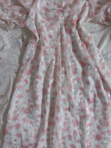 Chic Floral Print Puff Sleeve Dress