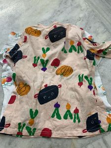 Cute Veggie Print Long Sleeve Tops (2 Pcs)