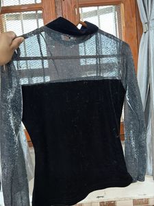Velvet Turtleneck Top