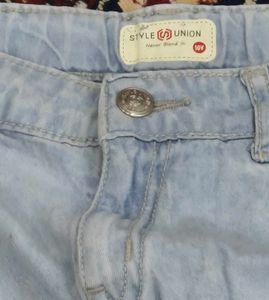 Light Wash Denim Cut-Off Shorts