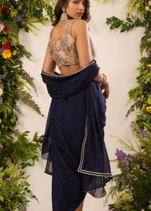 Alaya by Stage Mastaani Midnight Navy Drape set