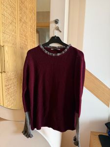 Burgundy Knit Pullover Sweater