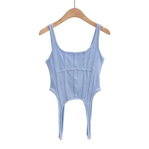 13146. Ribbed Asymmetrical Tank Top