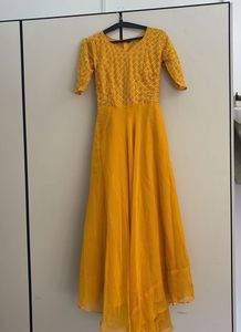 Elegant Yellow Ethnic Gown