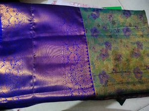 Floral Green Pattu Silk Saree