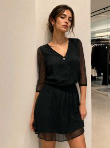 Chic Black Sheer Dress