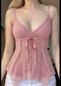 2000s Y2K Coquette Lace Cami