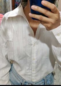 Classic White Button-Up Shirt