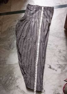 Grey Striped Patiala salwar Pants