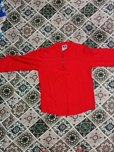 Red Casual boys Kurta shirt 👕