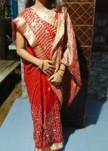 Red and Gold Saree