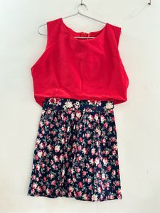 Red And Blue Stylish Mini Dress For Your Party