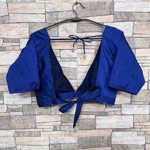 Royal Blue Silk Blouse