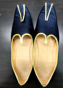 Navy & Gold Traditional Men's Shoes✨