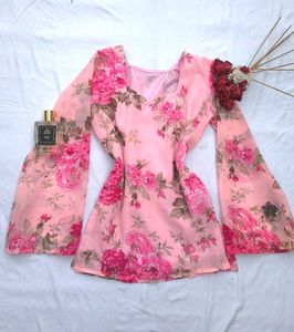 Floral Corset back kurti 🌷