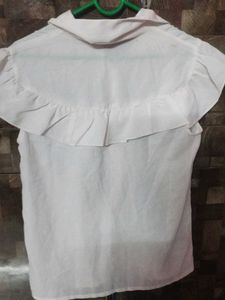 Classic White Ruffle Blouse