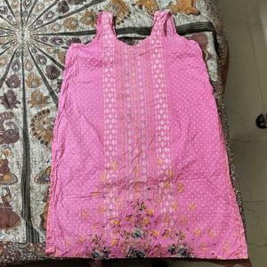 Pink Kurta with Floral Print