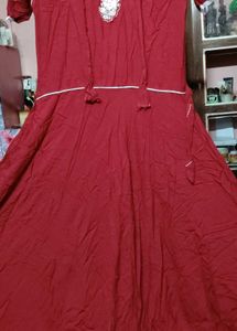 Elegant Maroon Embroidered Dress