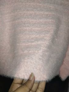 Pink Fuzzy Crop Sweater