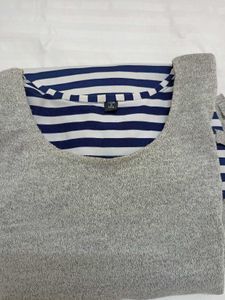 Striped Tunic with Fringed Overlay