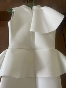 Elegant White Peplum Dress