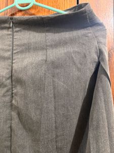 Grey Asymmetrical Midi Skirt