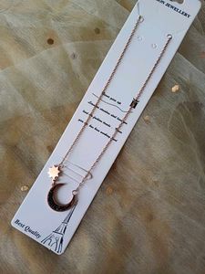 Anti tarnish Star & Moon Necklace
