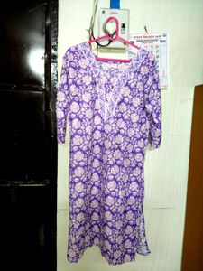 Purple Floral Print Kurta set