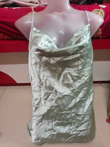 Satin Slip Dress - Mint Green