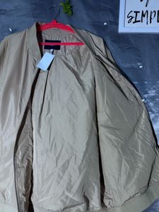 Men's Beige Bomber Jacket