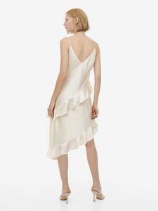 45 H&amp;M Flounced satin Slip dress