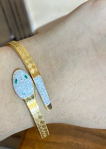 STONE STUDDED SNAKE ANTITARNISH BRACELET