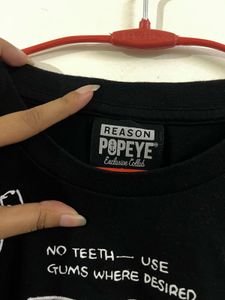 Black Popeye Graphic T-Shirt