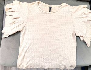 Khaki Colour Layered Half Sleeves Top