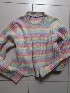 ZARA brand new Rainbow Striped Knit Sweater