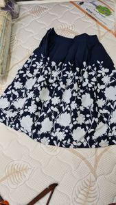 Harpa Blue Flower Print Skirt