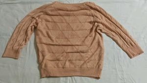 Peach Floral Embroidered Sweater